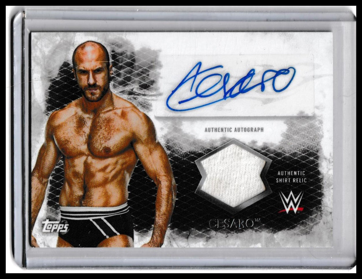2015 Topps Undisputed Cesaro Autograph Shirt Relic – WWE Auto Memorabilia