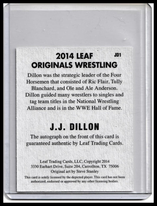 Leaf Originals Wrestling J.J. Dillon Autograph – Four Horsemen Legend Auto