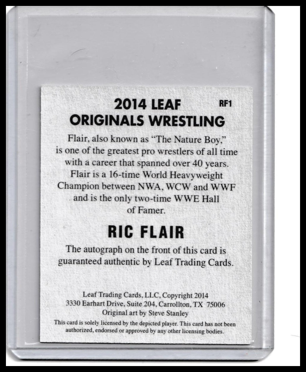 2014 Leaf Originals Wrestling Ric Flair Autograph – Nature Boy Wrestling Legend Auto