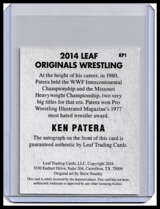 2014 Ken Patera Leaf Original Wrestling On-Card Autograph Card