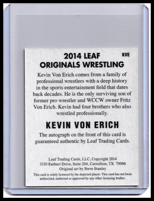 2014 Leaf Originals Wrestling Kevin Von Erich On-Card Autograph Card