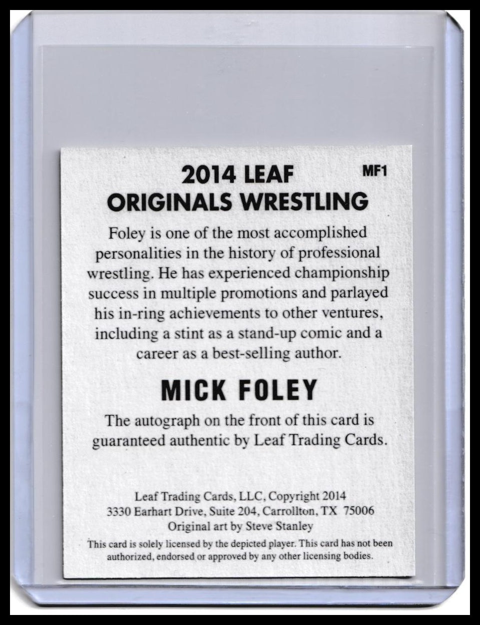 2014 Mick Foley Leaf Originals Wrestling On-Card Autograph Card