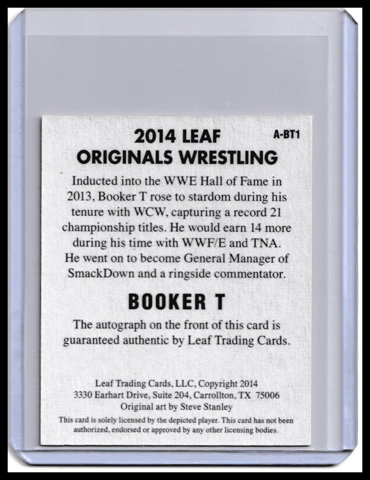2017 Booker T Leaf Originals Wrestling On-Card Autograph Card