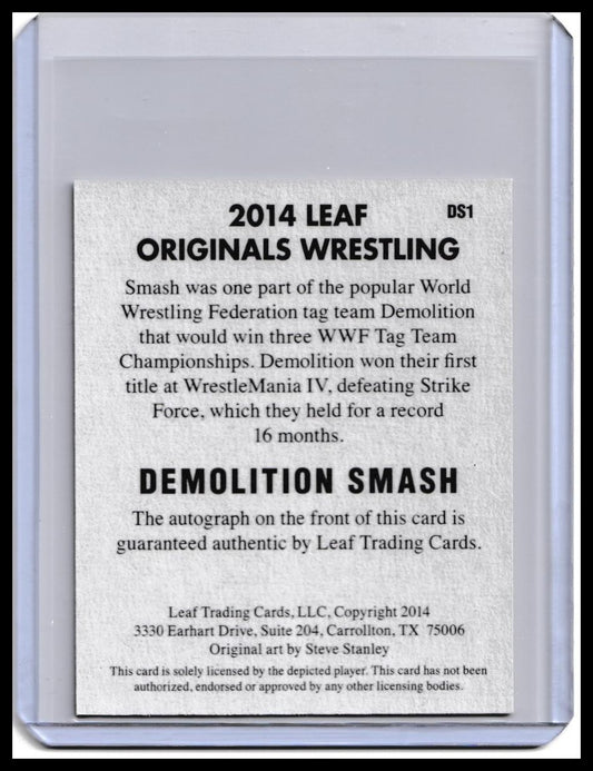 2014 Leaf Originals Wrestling Demolition Smash On-Card Autograph Card