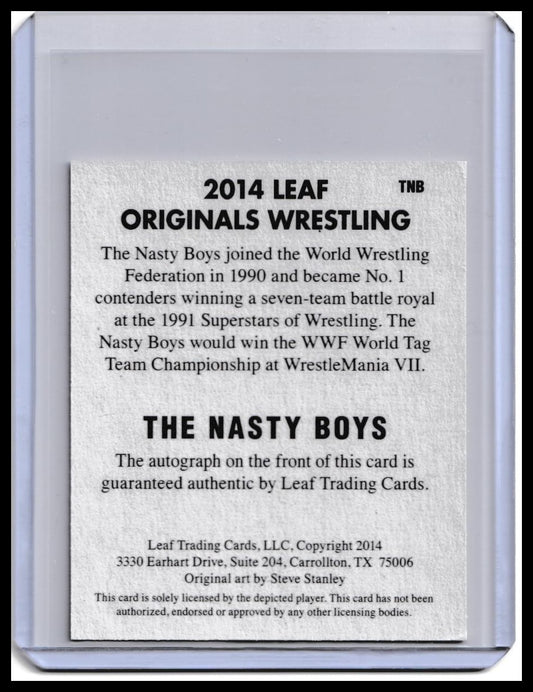 2014 The Nasty Boys Leaf Originals Wrestling Dual On-Card Autograph Card