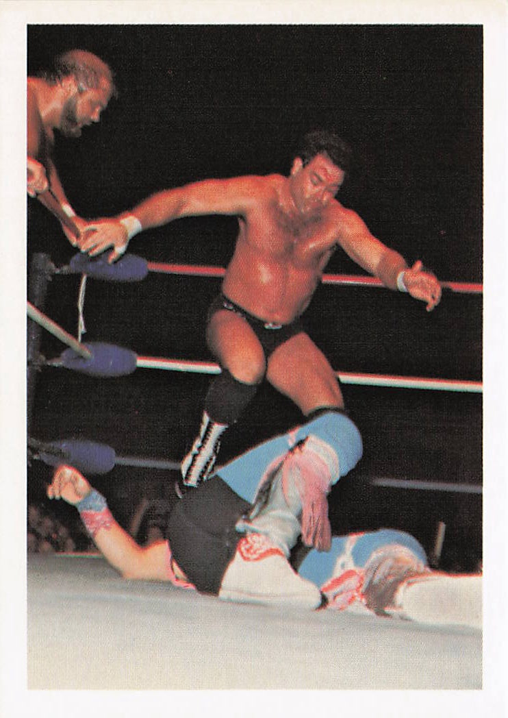 Front of NECC Tully Blanchard 1988 Wonderama NWA wrestling card #25 featuring Tully Blanchard in a wrestling pose.