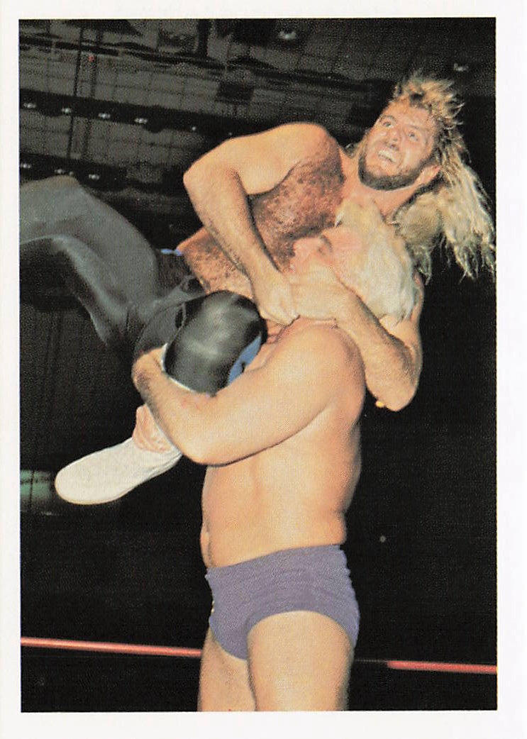 NECC wrestling card featuring Michael Hayes and Ric Flair from 1988 Wonderama NWA Wrestling Cards series.