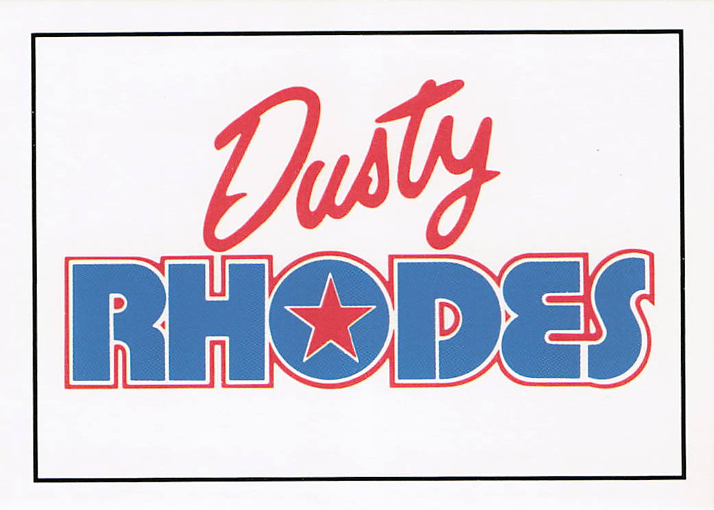NECC wrestling card featuring Dusty Rhodes logo from 1988 Wonderama NWA Wrestling Card #99b with vibrant design and vintage style.