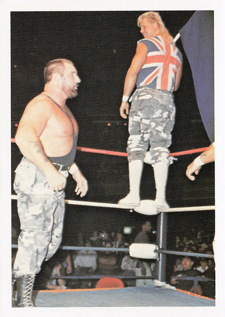 Butch Miller 1988 Wonderama NWA wrestling card #331 from NECC featuring wrestler Butch Miller in action.
