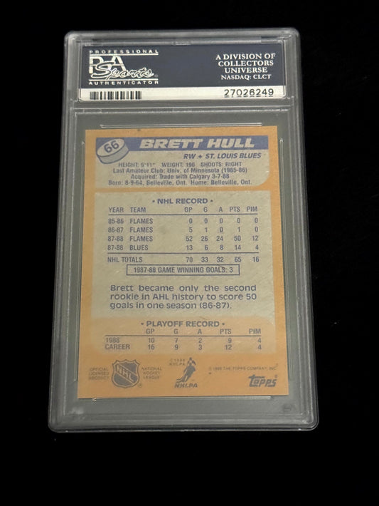 1988–89 Topps Brett Hull Rookie Card – St. Louis Blues – RC PSA 9