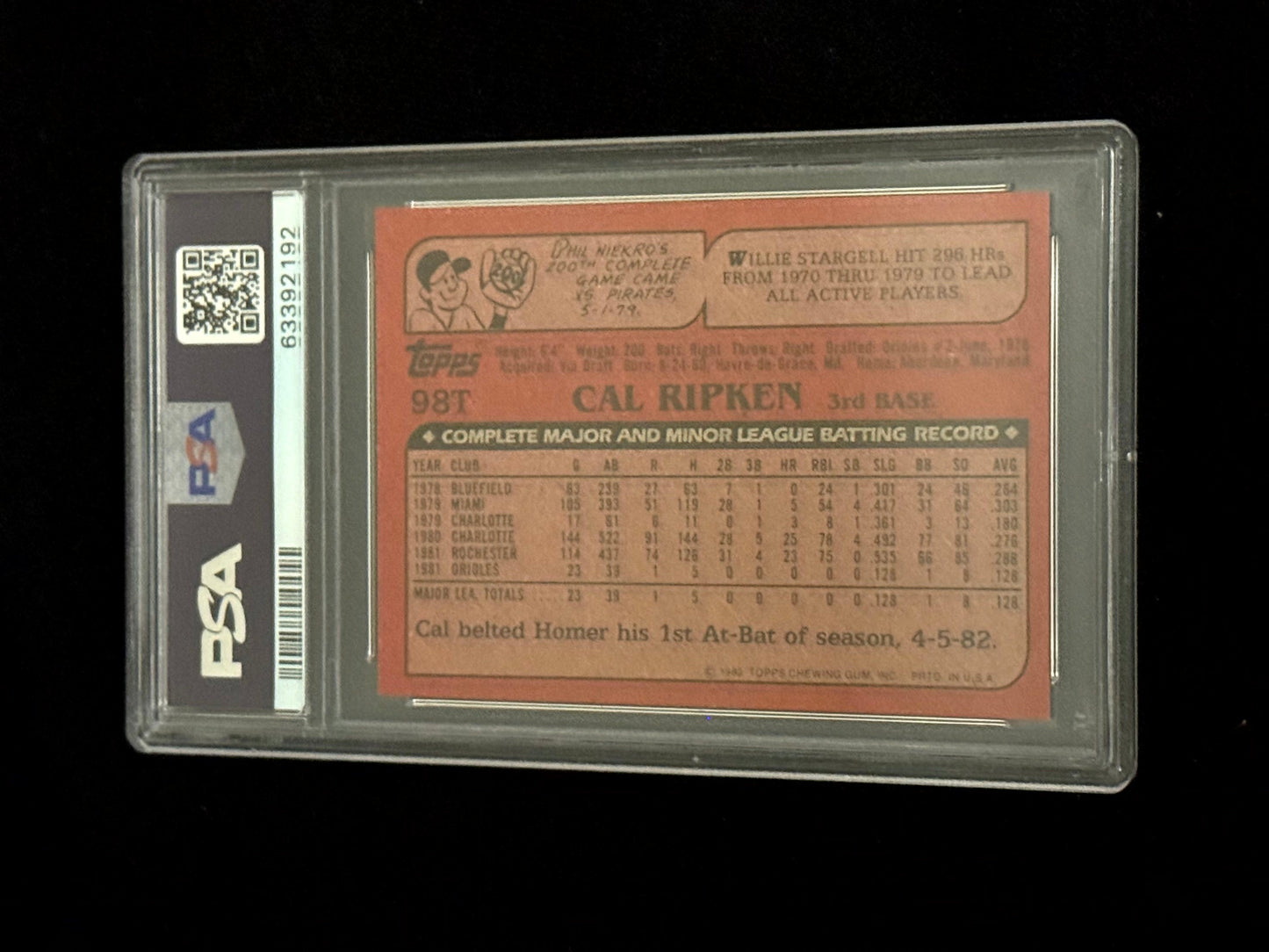 1982 Topps Traded Cal Ripken Jr. Rookie Card – RC PSA 8