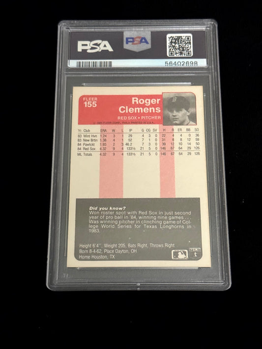 Roger Clemens 1985 Fleer Rookie Card PSA 9 – Boston Red Sox