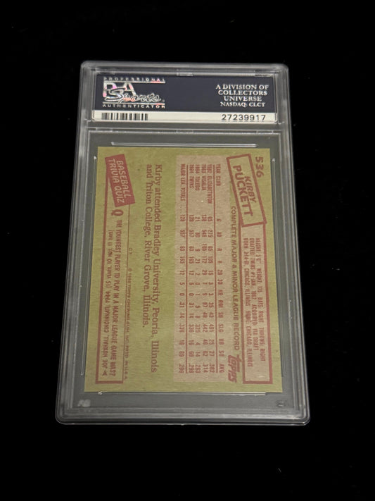 1985 Topps Kirby Puckett Rookie #536 – PSA 9 – Minnesota Twins