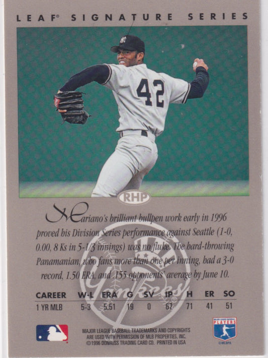 Mariano Rivera Autograph – 1996 Leaf Signature Bronze – Hall of Fame - New England Consignment and Collectables