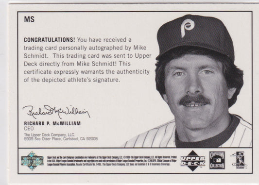 Mike Schmidt Autograph – 1999 Upper Deck Century Legends Epic Signatures – Hall of Fame - New England Consignment and Collectables
