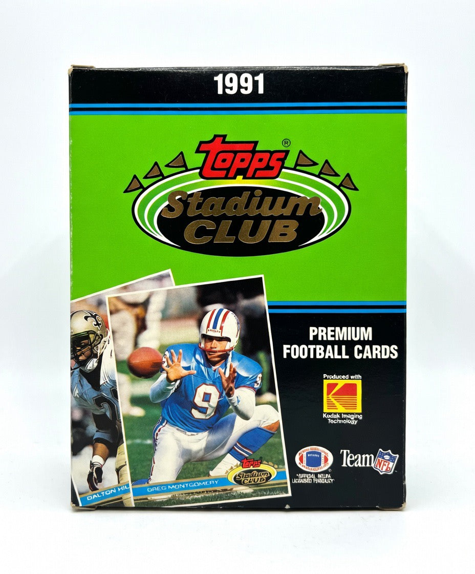 1991 Stadium Club Football sealed box Topps NFL cards premium
Topps Stadium Club football box 1991 vintage NFL cards