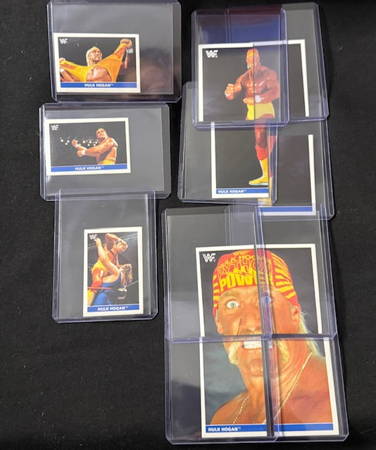 1991 WWF Euroflash complete sticker set featuring Hogan, LOD, and Warrior in vintage European design.