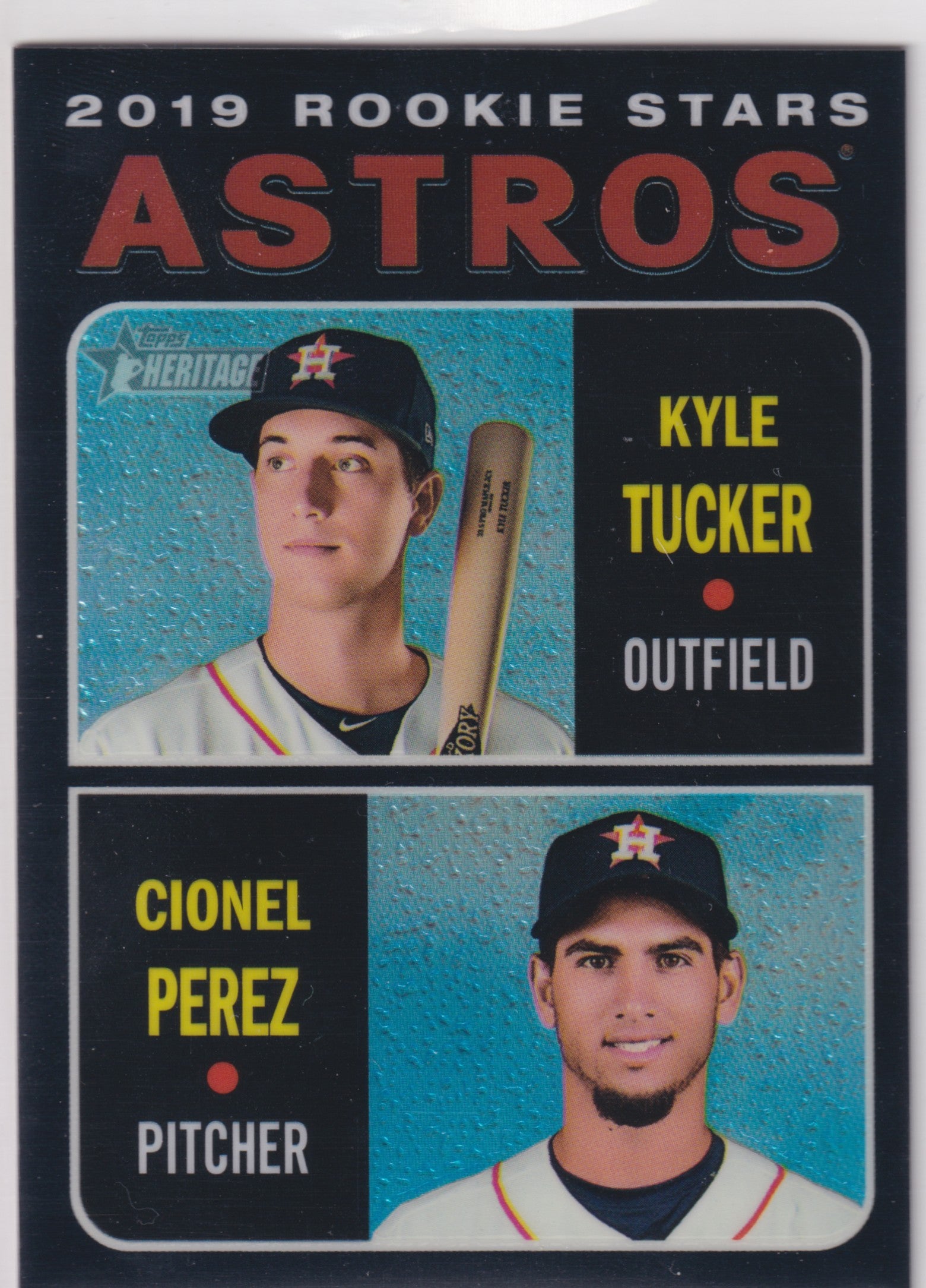 2019 Topps Heritage Kyle Tucker rookie card black border /70 Astros Cionel Perez