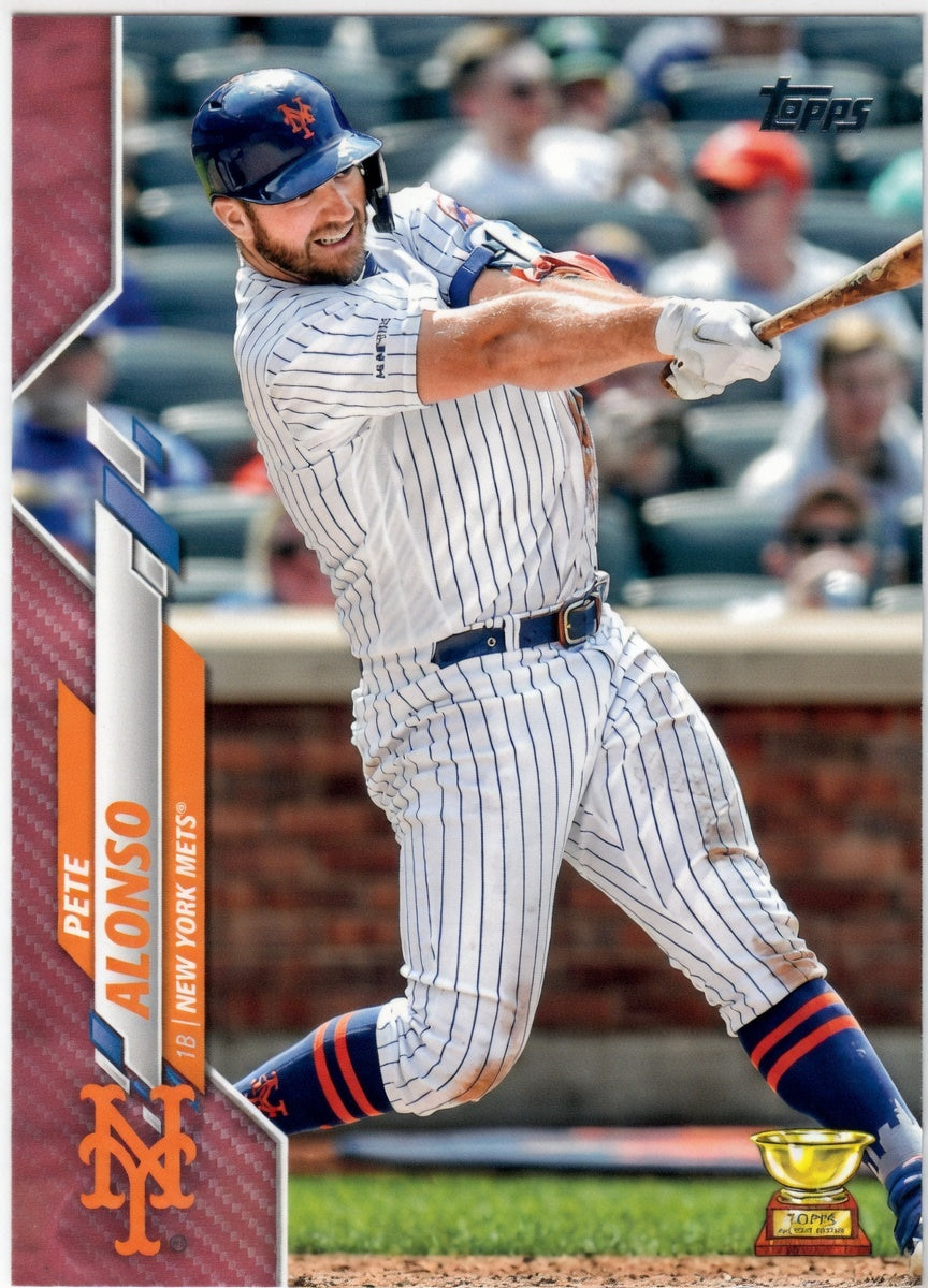 2020 Topps Pete Alonso Mother's Day Pink /50 New York Mets baseball card front and back