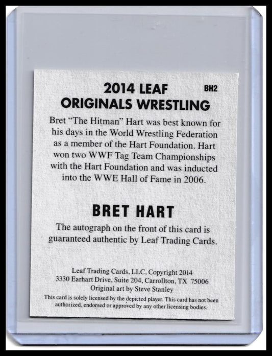 2017 Leaf Originals Wrestling Bret Hart Autograph – Hitman Wrestling Legend Auto