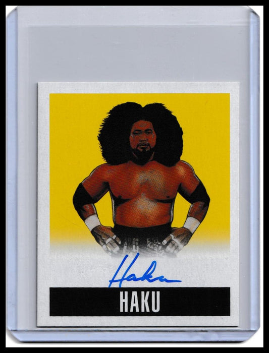 2017 Leaf Originals Wrestling Haku On-Card Autograph Card Yellow Parallel /99