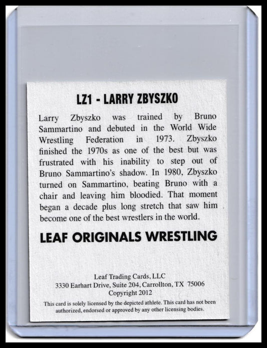 2012 Leaf Originals Wrestling Larry Zbyszko On-Card Autograph Card