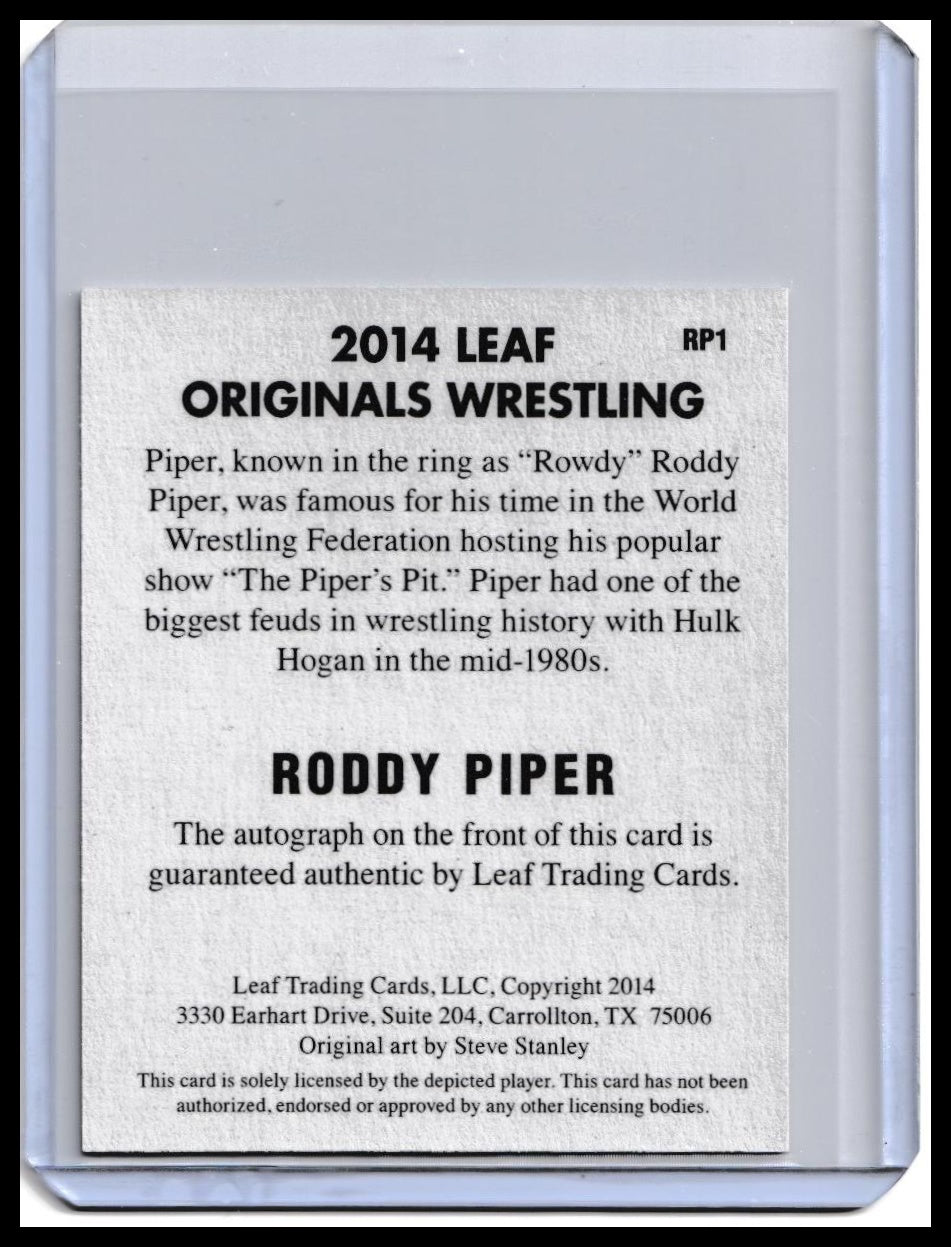 2014 Leaf Originals Wrestling Roddy Piper On-Card Autograph Card