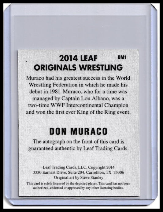 2014 Don Muraco Leaf Original Wrestling On-Card Autograph Card