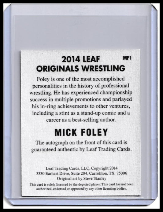 2014 Mick Foley Leaf Originals Wrestling On-Card Autograph Card