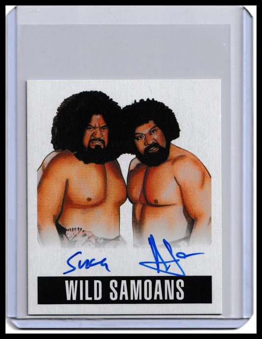 2017 Leaf Originals Wrestling The Wild Samoans (Afa & Sika) On-Card Autograph Card