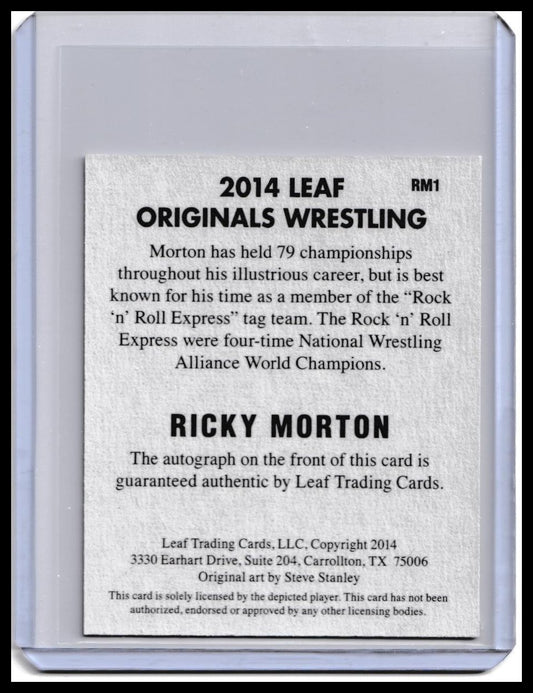 2014 Ricky Morton Leaf Originals Wrestling On-Card Autograph Card