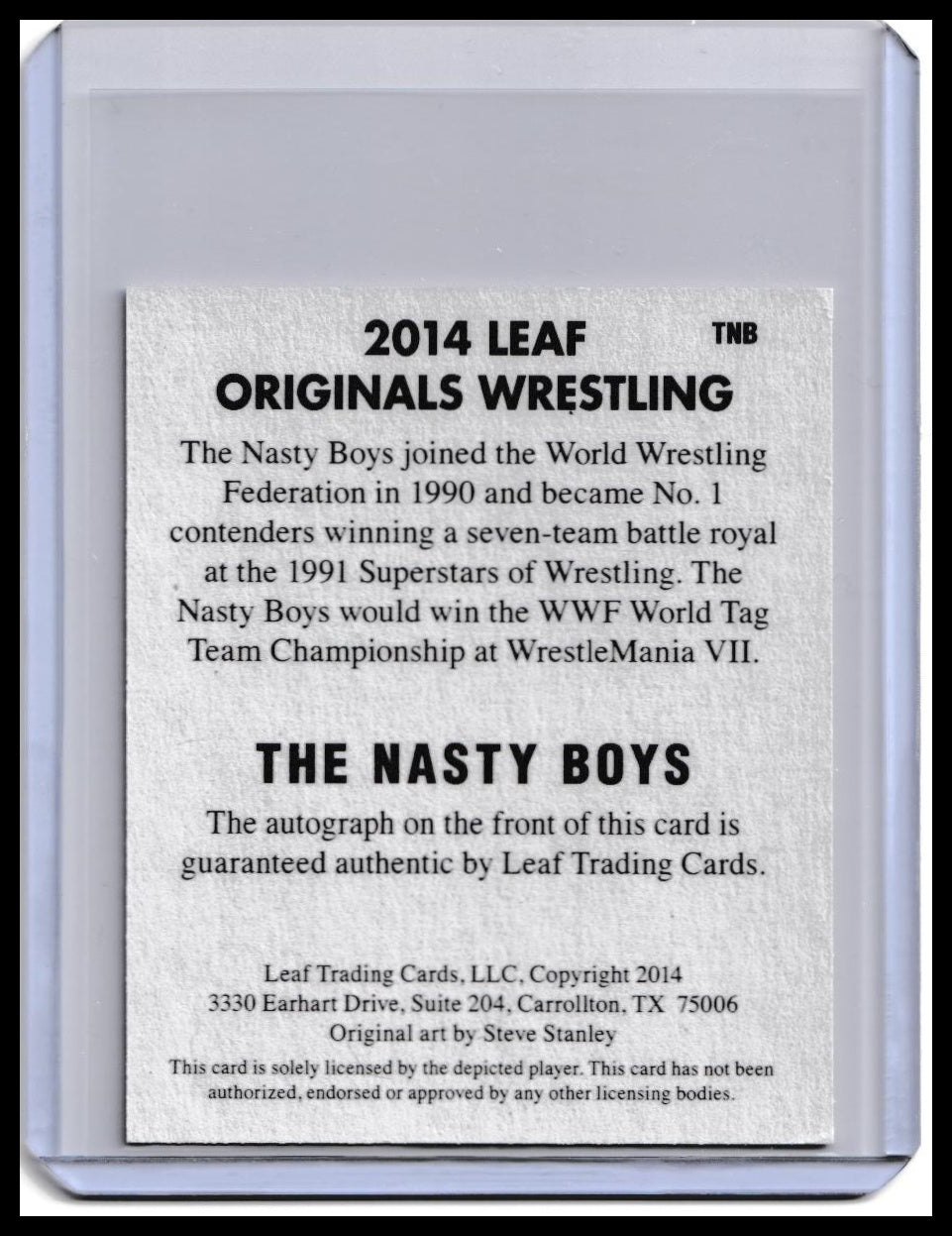 2014 The Nasty Boys Leaf Originals Wrestling Dual On-Card Autograph Card