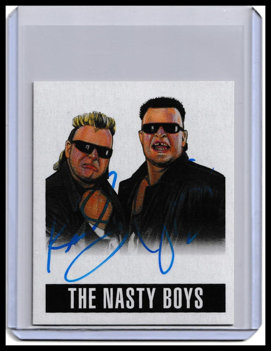 2014 The Nasty Boys Leaf Originals Wrestling Dual On-Card Autograph Card