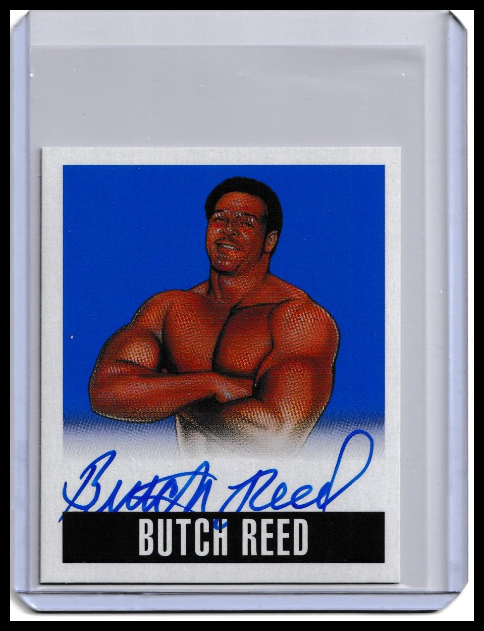 2017 Butch Reed Autograph Card Leaf Original Wrestling Blue Parallel /25