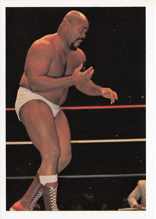 NECC wrestling card featuring Shaska Whatley from 1988 Wonderama NWA Wrestling Card #36, front view showing colorful graphics and player image.