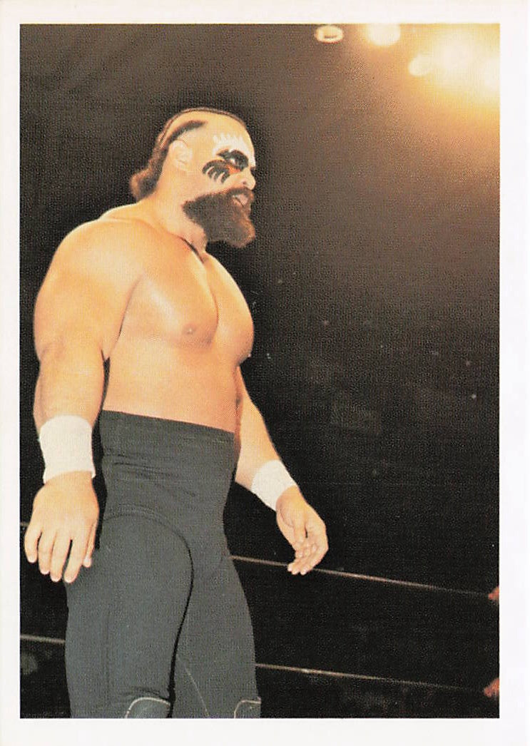 Front of NECC Barbarian 1988 Wonderama NWA Wrestling Card #85 featuring the wrestler in a dynamic pose.