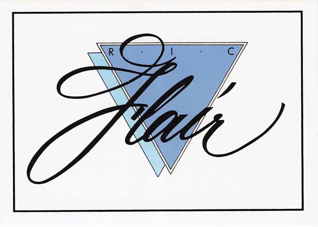 Ric Flair logo wrestling card from 1988 Wonderama NWA Wrestling Cards by NECC, featuring Ric Flair's emblem on the front.