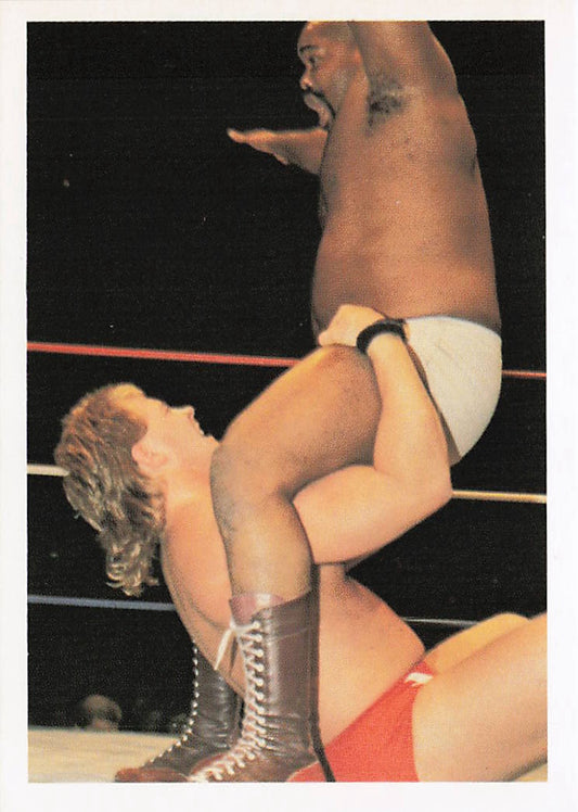 NECC wrestling card featuring Tim Horner vs. Shaska Whatley from the 1988 Wonderama NWA Wrestling Cards collection.