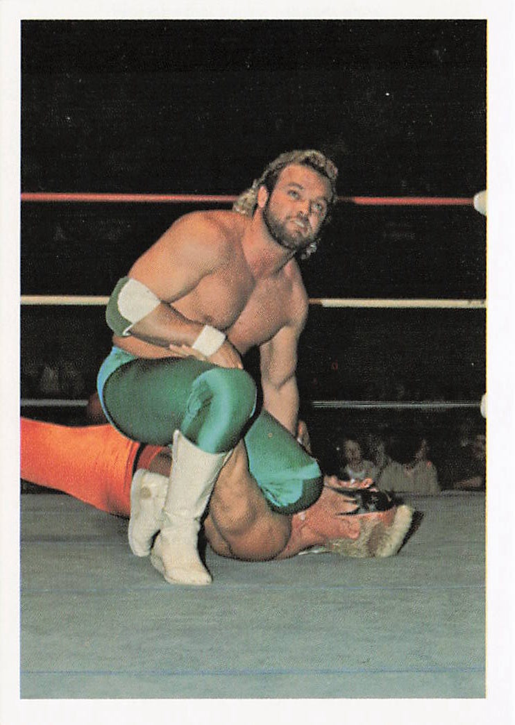 NECC Eddie Gilbert and Sting 1988 Wonderama NWA wrestling card #104, featuring colorful vintage wrestling action images.
