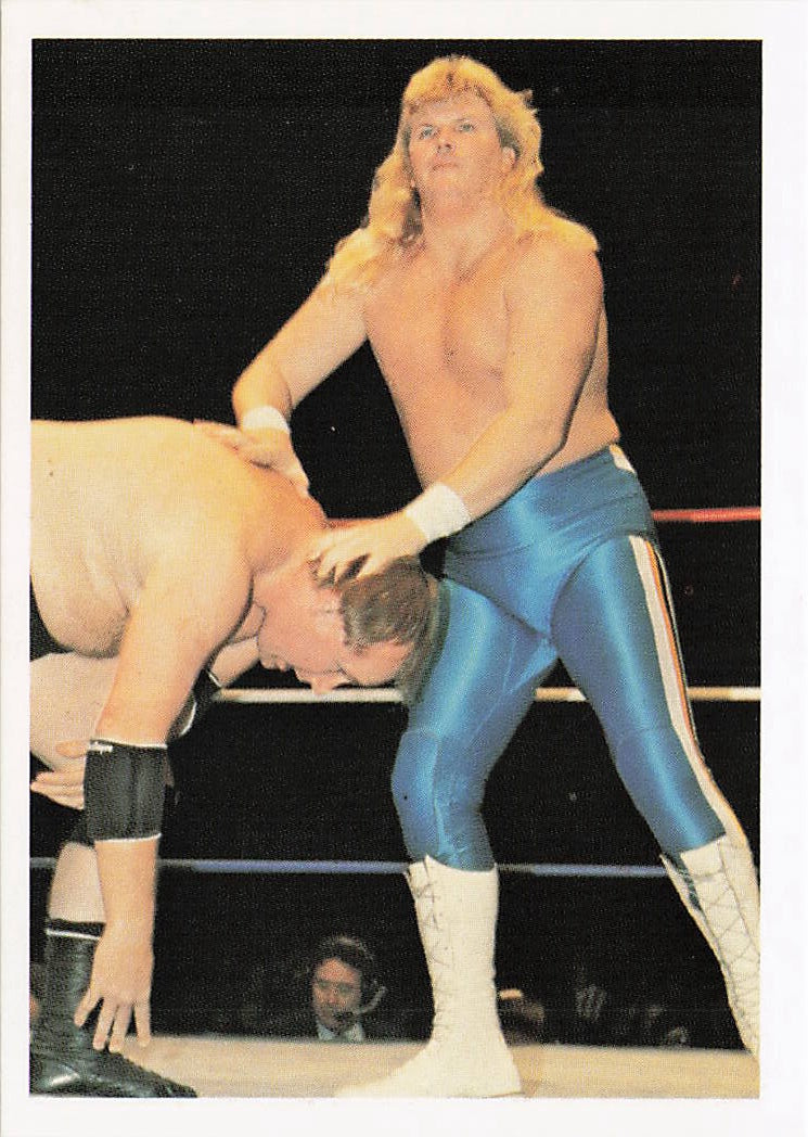 NECC Bobby Eaton 1988 Wonderama NWA wrestling card #95 featuring wrestler Bobby Eaton in action.