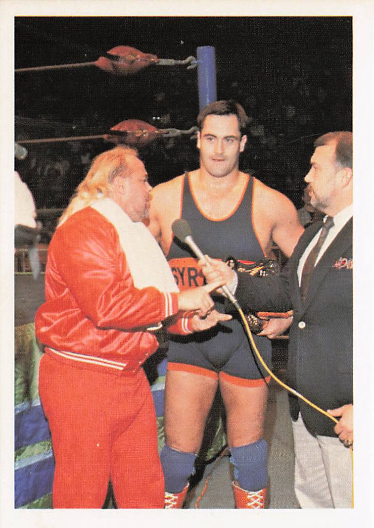NECC wrestling card featuring Mike Rotunda with Kevin Sullivan from the 1988 Wonderama NWA Wrestling Card #171.