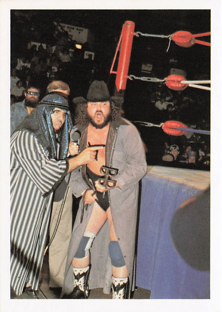Black Bart wrestling card from 1988 Wonderama NWA series, NECC brand, featuring wrestler in classic pose on front of collectible card.