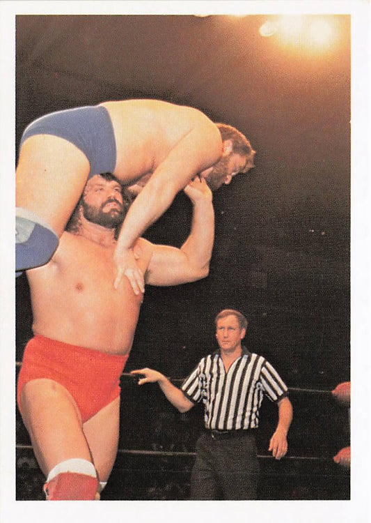 NECC wrestling card featuring Steve "Dr. Death" Williams from 1988 Wonderama NWA Wrestling Card #215, front view.