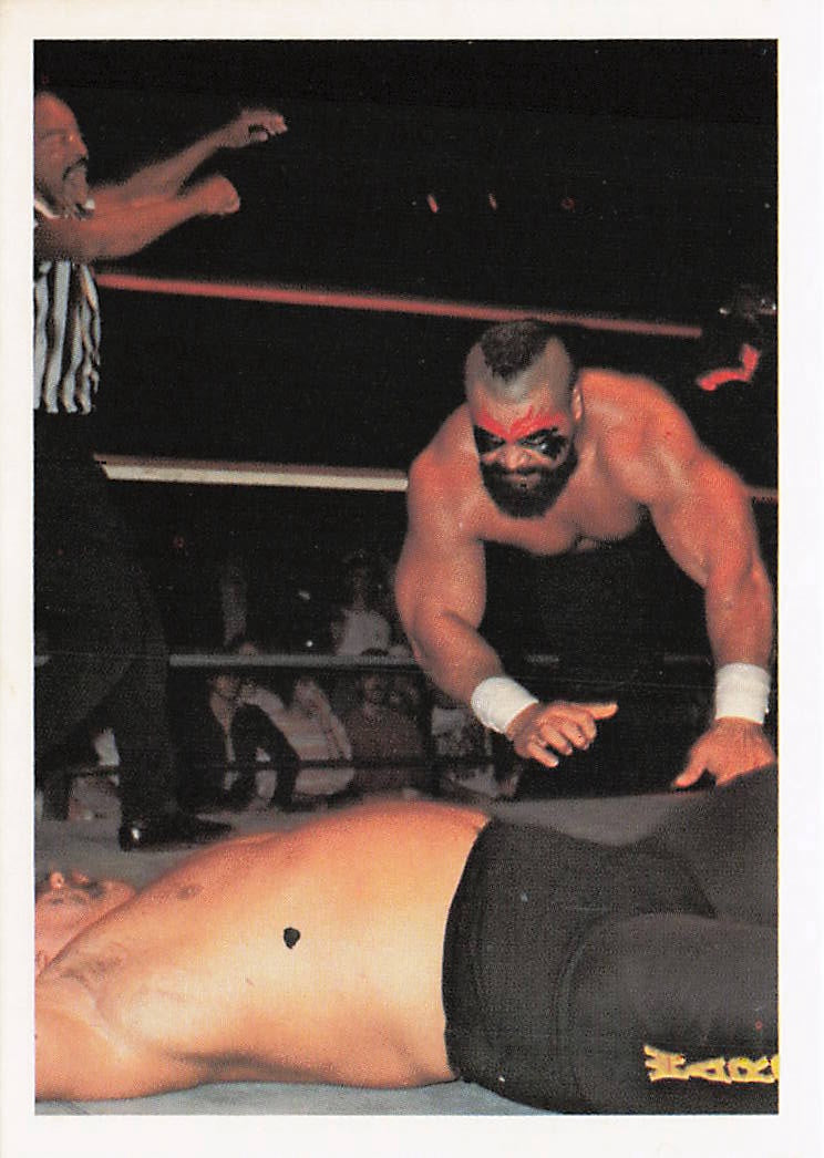 NECC Barbarian 1988 Wonderama NWA Wrestling Card #269 featuring wrestling legend Barbarian in action pose.