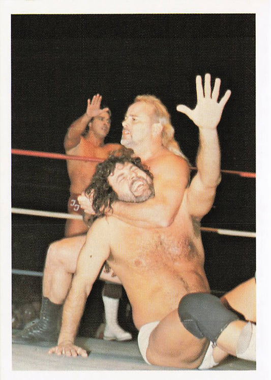 Front of NECC wrestling card featuring Kevin Sullivan vs Jimmy Garvin from the 1988 Wonderama NWA Wrestling Card #250.