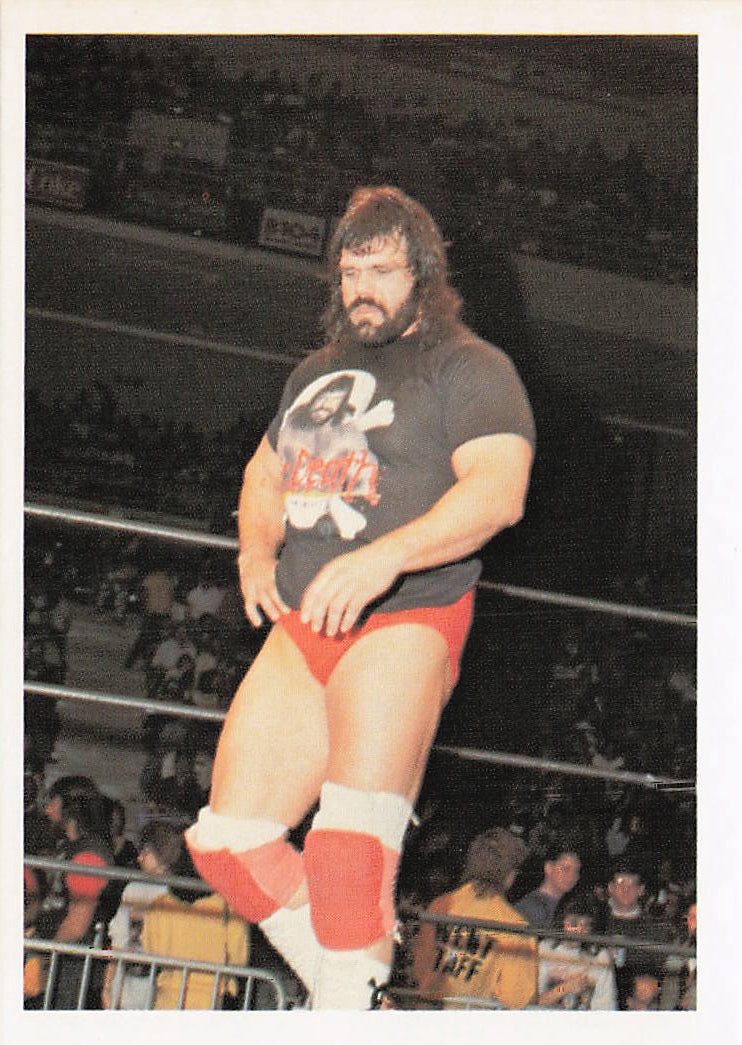 NECC wrestling card featuring "Dr. Death" Steve Williams from 1988 Wonderama NWA Wrestling Card #247.