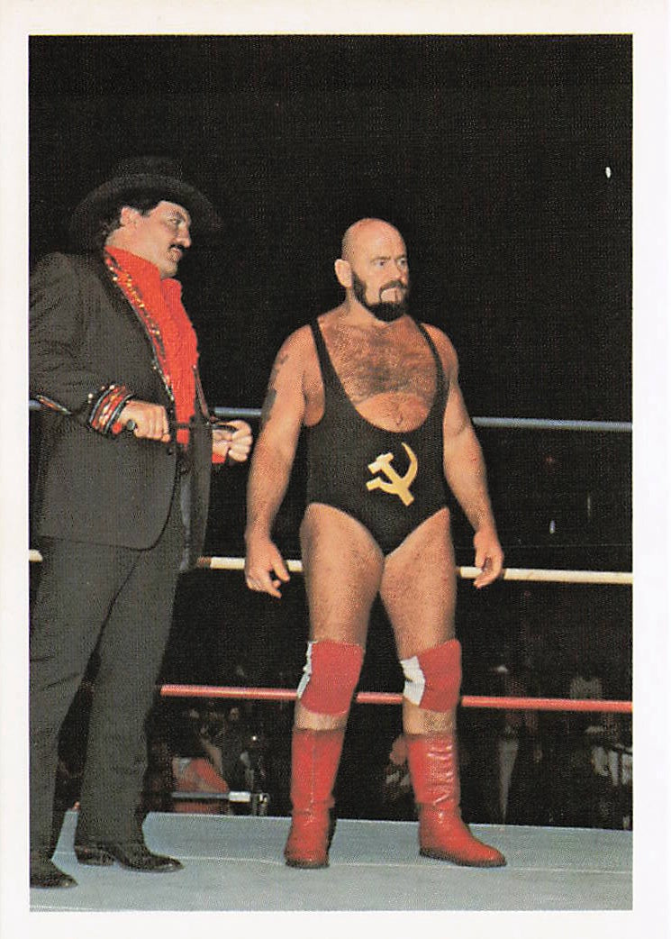 Wrestling card featuring Ivan Koloff and Paul Jones from 1988 Wonderama NWA Wrestling Card #240 by NECC.