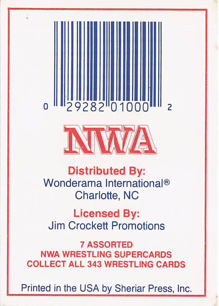NECC wrestling card from Wonderama NWA series, checklist 151-200, featuring vintage 1988 wrestling collectible card.