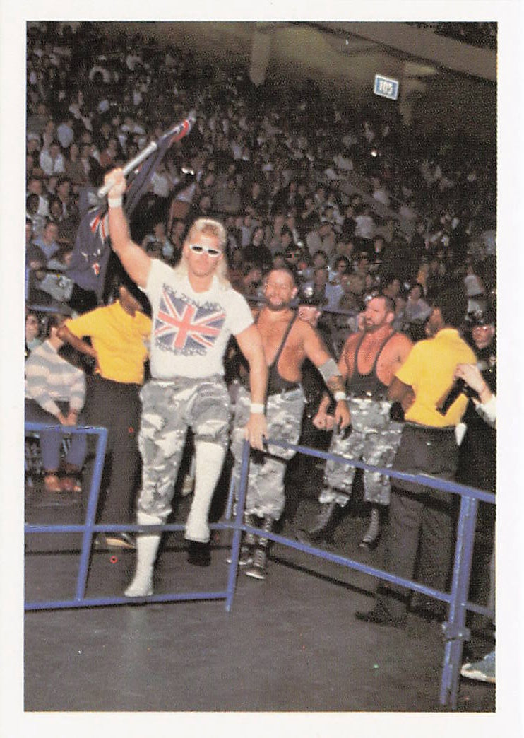 NECC wrestling card featuring Sheepherders and Johnny Ace from the 1988 Wonderama NWA Wrestling Card #309.