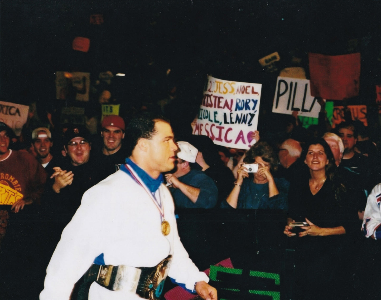 Kurt Angle WWF Champion Olympic gold medal WWE Attitude Era Boston 2000 arena photo